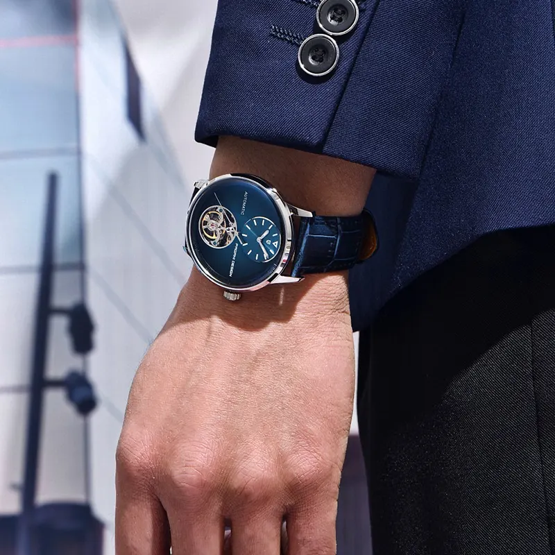 Pagani Design Blue Dial Tourbillon Leather Men's Watch- PD-1796